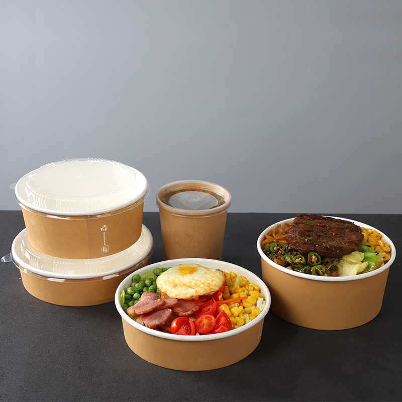 Disposable take away food containers-salad bowl with lids